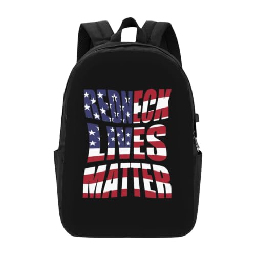 AMZJHGWEU Redneck Lives Matter Travel Laptop Backpack Bag with USB Charging Port 17 Inch Computer Business Backpacks for Women Men Work College Gift,Casual Daypack,Black