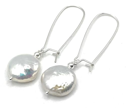 Boucles d'Oreilles en Argent 925 et Perles Blanches d'Eau Douce pour Femme : Bijoux Classiques