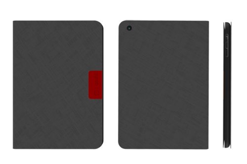 Gosh Venetta Faux A45 Leather Case for Apple iPad Mini (Black-Grey)