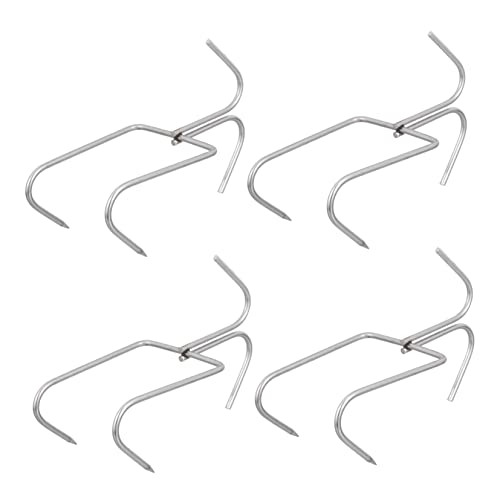 Cabilock Set of 4 Double Hook BBQ Racks Strong Steel Construction for Smoker and Hooks