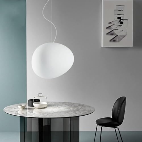 Lustre suspension galet blanc ajustable luminaire moderne pour décoration de salon et chambre