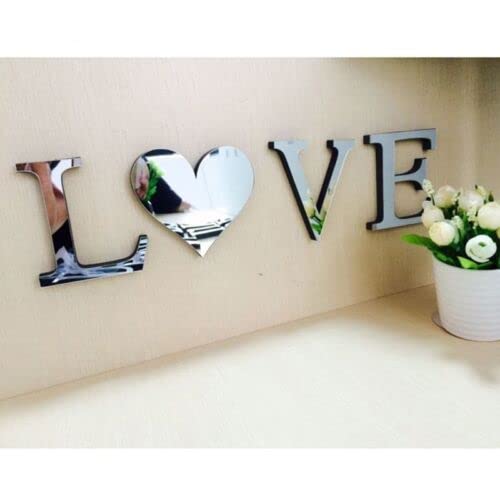 EliteKoopers Love Letters Tiles Furniture Mirror Tiles Wall Sticker Self Adhesive Art Decor