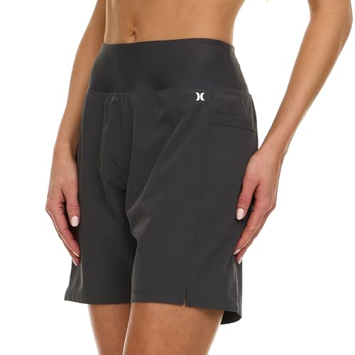 Image of Hurley 5 inch /7 inch High Waisted Swim Shorts Women, Board Shorts with Pockets & Inner Liner, Quick Dry Swim Trunk, UPF 50+
