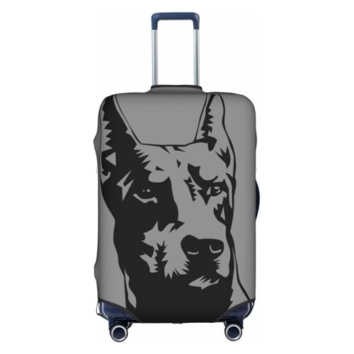 Portrait Of A Doberman Travel Luggage Cover Elastic Suitcase Protector Washable Baggage Covers For Trunk Case Fits 22-24 Inch Luggage