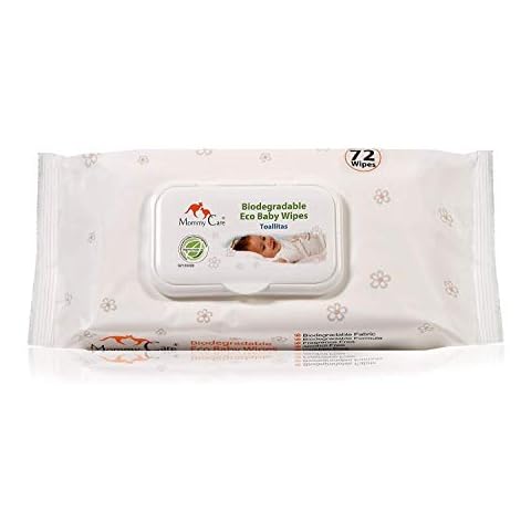 Mommy Care Organic Biodegradable Eco Friendly Baby Wipes - Sensitive Skin Natural Child Care - 1 Pack / 72 Count Cover