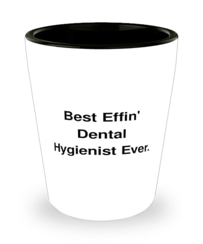 Surprise Dental hygienist Gifts, Best Effin' Dental Hygienist Ever, Birthday Shot Glass For Dental hygienist from Colleagues