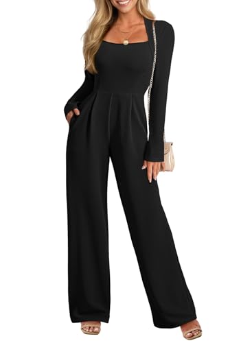 Pink Queen Black Jumpsuits for Women Dressy One Piece Fall