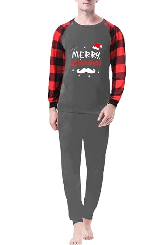 Couples Matching Christmas Pajamas Sets 2024 Christmas Pjs for Men & Women Printed Sleepwear with Pockets