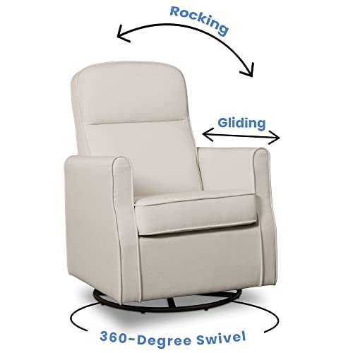Image of Delta Children Blair Slim Nursery Glider Swivel Rocker Chair, Cream