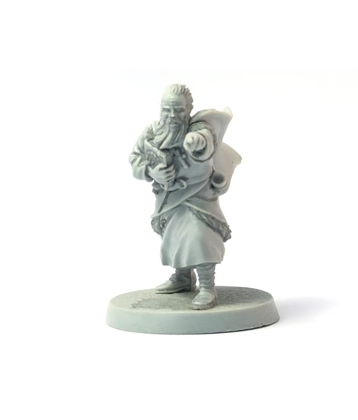 Brendan, Priest, Monk Wargame Miniature SAGA 28 mm, Resina, Grigio