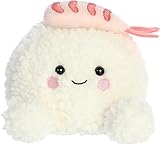 Aurora® Adorable Palm Pals™ EBI Shrimp Sushi™ Animal de peluche, juego de bolsillo, diversión coleccionable, blanco, 5 pulgadas