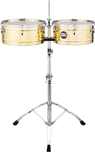 Meinl Percussion Marathon Series Timbales with Cowbell Holder and Double Braced Stand—NOT Made in China—2 Year Warranty (MTS1415B)
