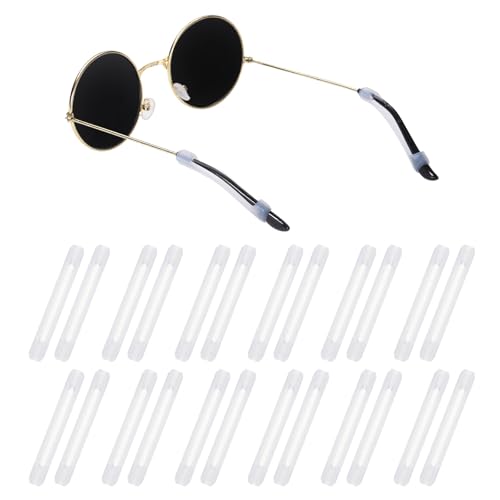 QUARKZMAN 12paires De Manchons En Silicone Pour Branches De Lunettes Anti-Dérapants Élastiques Confortables Pour Lunettes De Vue Lunettes De Soleil,...