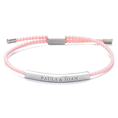 Transparent Gift Pulsera Mujer Trenzada con Texto Personalizado. Regalos Originales para Cumpleaños, Navidad y Ocasiones Especiales. Joya para Mujer, Niña, Madre, o Amiga. Joyería Elegante.
