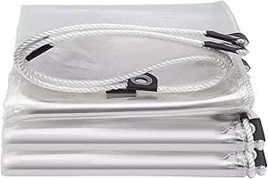 EZAYMSNY Transparent Plane,0.3mm Mit Ösen PVC Durchsichtige Regenschutz,Balkon Terrassenplane Außenbereich Windschutz Abdeckplane for Vorhang Terrassen Garten Gewächshaus Carport (400x600 cm)