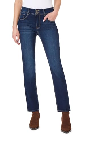 Angels Forever Young Women's Curvy Straight Mid-Rise Jeans