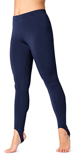 Bellivalini Mujer Leggings térmicos Leggings para Invierno con Forro Interior Caliente Polainas Mallas con Estribo BLV50-274 (Azul Oscuro, S)