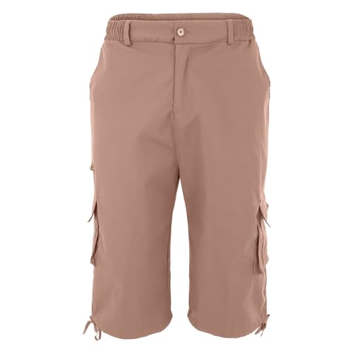 Mens Casual Cargo Capri Pants Wide Leg Loose Fit Tactical Pants Cropped Outdoor Hiking Fishing Trousers with Pocket4