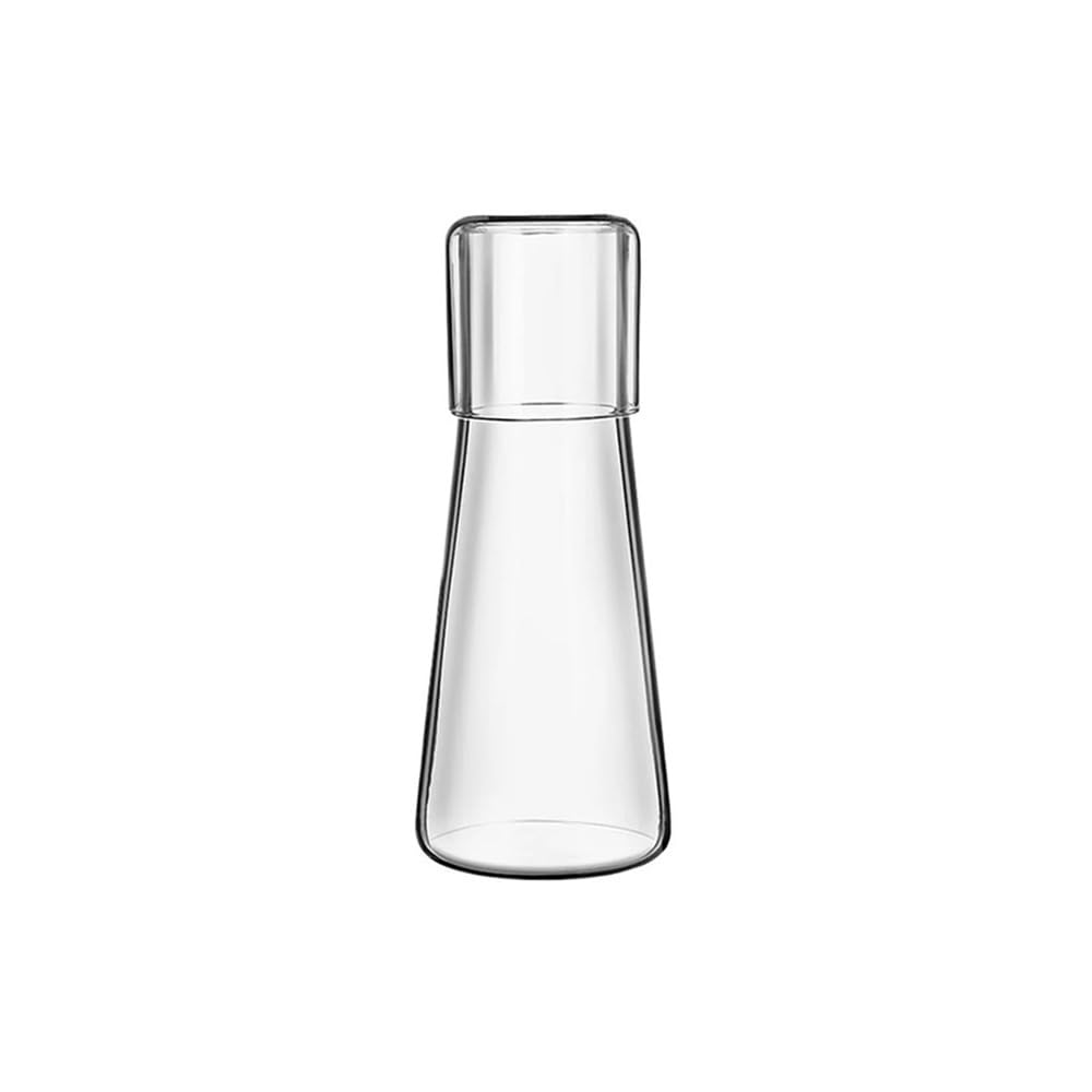 Jus Carafe d'eau Ensemble de théière en verre de 850 ml avec pichet à eau chaude et froide, carafe à eau transparente avec tasse en verre, bouilloire à eau de chevet for la maison Thé Cruche(Transpare