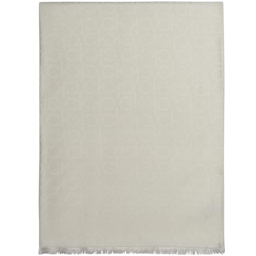 Calvin Klein Womens Monogram Logo Pashmina With Eyelash Fringe