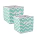 DII Foldable Fabric Storage Bins for Nursery, Offices, Home, Containers are Made to Fit Standard Cube Organizers, Small-11 x 11 x 11, Chevron Aqua