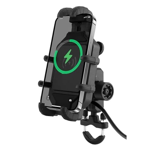 Support téléphone moto anti vibration recharge sans fil USB QC3.0 écran 4 à 7 pouces