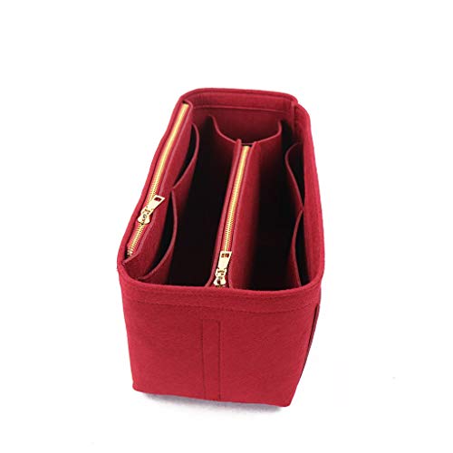 KYSA Bolsa de maquiagem, bolsa organizadora de feltro, bolsa de mão com zíper, bolsa de mão, multibo