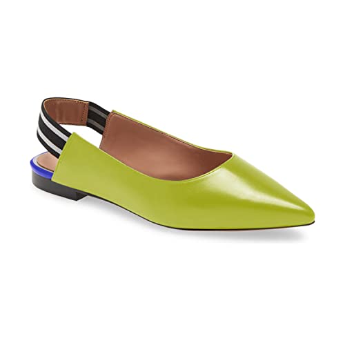 FOWT Spring Comfort Slingback Pointed Toe Elastic Back Strap Flats Shoes Women Concise Shallow Slip-on Mules Concise Daily Traval Shoes, US Size 4-16 M