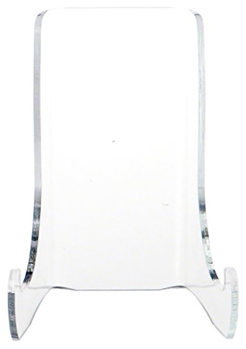 Plymor Clear Acrylic Flat Back Easel with Shallow Support Ledges, 4.5 H x 3.375 W x 2.75 D Plymor Clear Acrylic Flat Back Easel with Shallow Support Ledges, 4.5" H x 3.375" W x 2.75" D