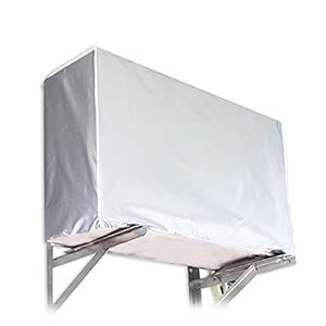 Smilbaley Anti-stof, anti-sneeuw buiten, weerbestendige airconditioningsafdekking, waterdichte airconditioningsafdekking, afdekking voor buitenklimaat, afdekking voor buitenklimaat (XL)