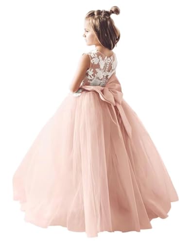 Sleeveless Flower Girl Dress with Bow Knot 2025 Sleeveless V Neck Formal Ball Gowns