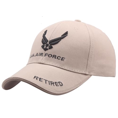 ZCSYWV Premium Quality Veteran Cap for USAF Hat with Embroidered Patch Vet Gift Military Air Force Baseball Cap Adjustable Size (Polyester, HAT-15), Medium