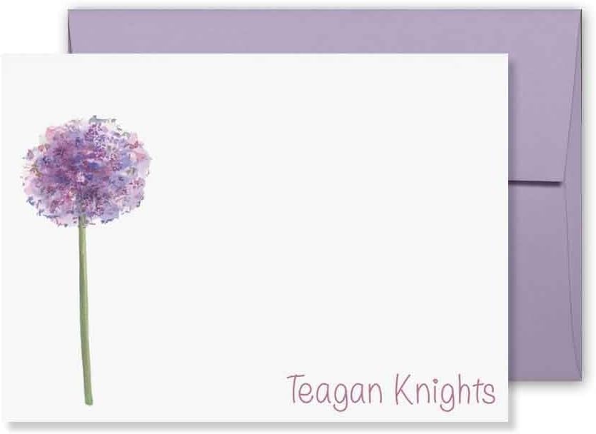 KAI KAI MARKET | Magenta Allium | Personalized Stationery | Flat Note Cards and Envelopes | Flowers | Thank You Cards |