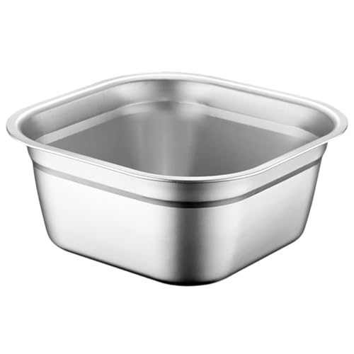 TOGEVAL Lavabo de Acero Inoxidable Resistente y Gran Capacidad Multifuncional Cuadrado para Lavar Verduras y Frutas Práctico y Apilable para Cocina Diaria