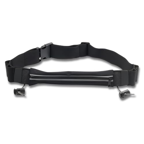 Cinturón ajustable con correa abatible, riñonera para correr, bolsa de correr con bolsillo para teléfono celular, cinturón de gel para correr para hombres y mujeres para fitness, triatlón, maratón y