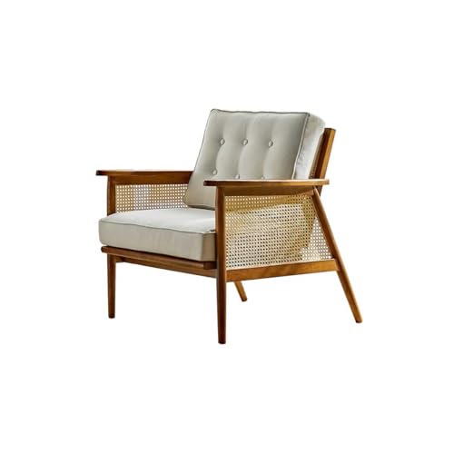DIANXI Sofás Pequeños Sofá pequeño de Madera ratán, sillón Ocio, Individual for casa Familia, Retro Sofá para Dormitorio