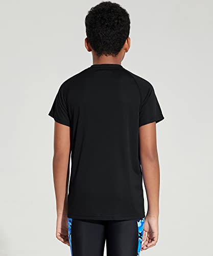 DEVOROPA Youth Boys Rash Guard Toddler Swim Shirts Short Sleeve Sun Shirts Lightweight Quick Dry UPF 50+ Kids Surf Swimsuit3