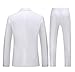 MOGU Men Suit 3 Piece Slim Fit White Black Tuxedos for Prom Wedding US Size 38 Jacket/34 Pants White