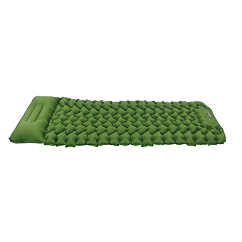 TANIQIACA Ergonomic Inflating Sleeping Pad with Foot Pump and Storage Bag, and Wear for Office, Camping, and Outdoor Use (Olive Green)
