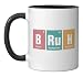 Bruh Periodic Table of Elements Bro Meme Slang Chemistry Ceramic Mug, Black/White