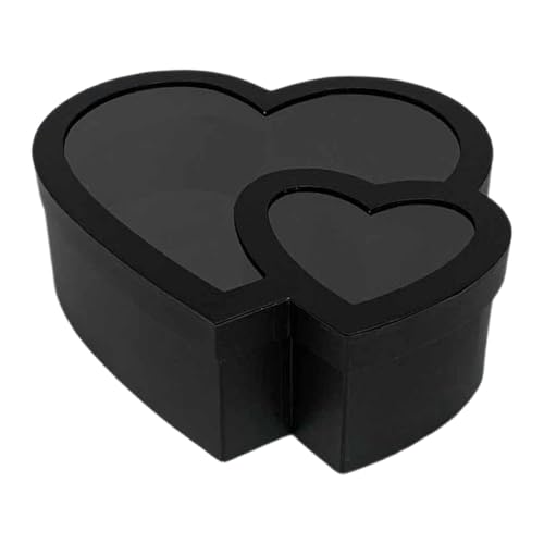 Coffret cadeau en cœur noir rigide de qualité supérieure avec couvercle protecteur
