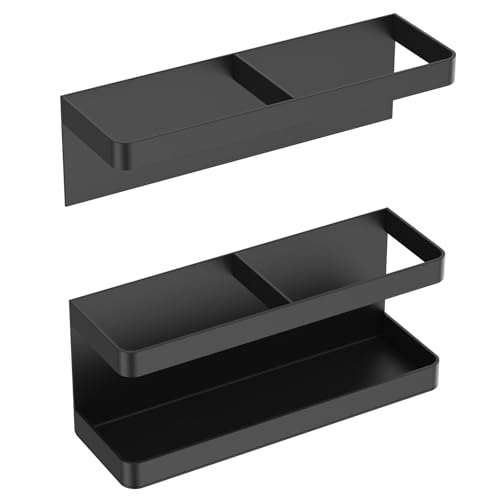 JETHMA Umbrella Stand, Carbon Steel, Black, No Punching Wall Mounted Umbrella Holder, Height Adjustable, Home Office Hotel