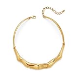 Collier en or épais : faites une déclaration de mode puissante avec ce gros collier ras du cou en or pour femme, conçu pour faire tourner les têtes avec sa finition élégante et polie et son design en arc d'inspiration tribale