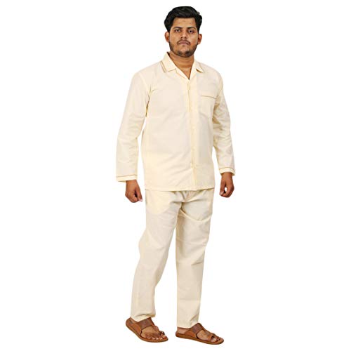 Image of Emperor Men's Cotton Plain /Solid Night Suit Pack of 1