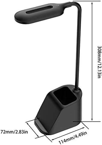 Desk Lamp LED Wireless Charging Phone Pen Holder with Flexible 360°Gooseneck Table Lamp 3 Light Colors Touch Control Table Lamps for Dormitory Study Room Bedroom(Black)