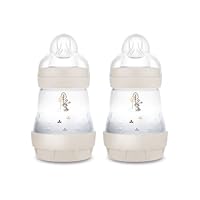 MAM Easy Start Anti-Colic Babyflasche | Milchflasche für Neugeborene | 94% Akzeptanz | 80% weniger Koliken | stillfreundliche Trinkflasche | Sauger Gr. 1 | 160ml | 0+ Mon | uni | Hase | 2 Stück |Beige