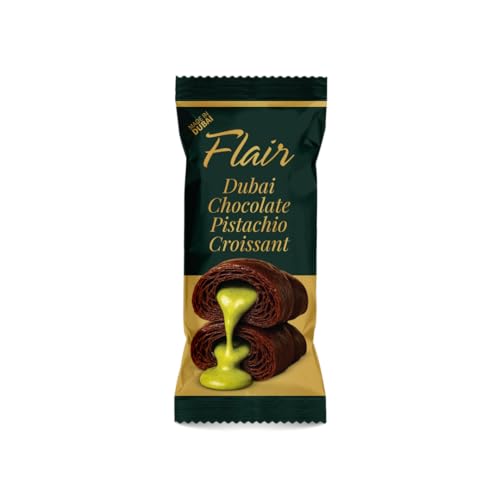 Flair Pistachio Kunafa Croissant with Dubai Chocolate Filling Premium Pastry 40g Made with Wheat Flour Pistachio Cream Butter