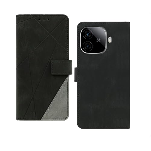 Image of amazon basics Iqoo Neo 10R 5G Flip Cover | Card Pockets Wallet & Stand | Flip Cover for Iqoo Neo 10R 5G (Black with Grey)