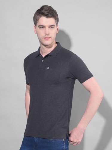 Image of Dollar Men's Pack of 1 Solid Cotton Blend Polo Neck T-Shirt