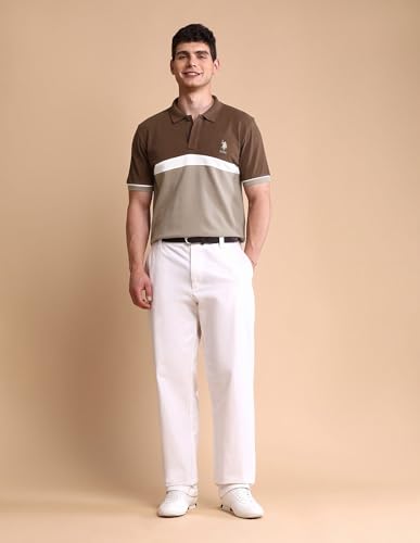 Image of U.S. Polo ASSN. Slim Fit Polo T Shirts for Men - 100% Cotton, Half Sleeves Mens Tshirt